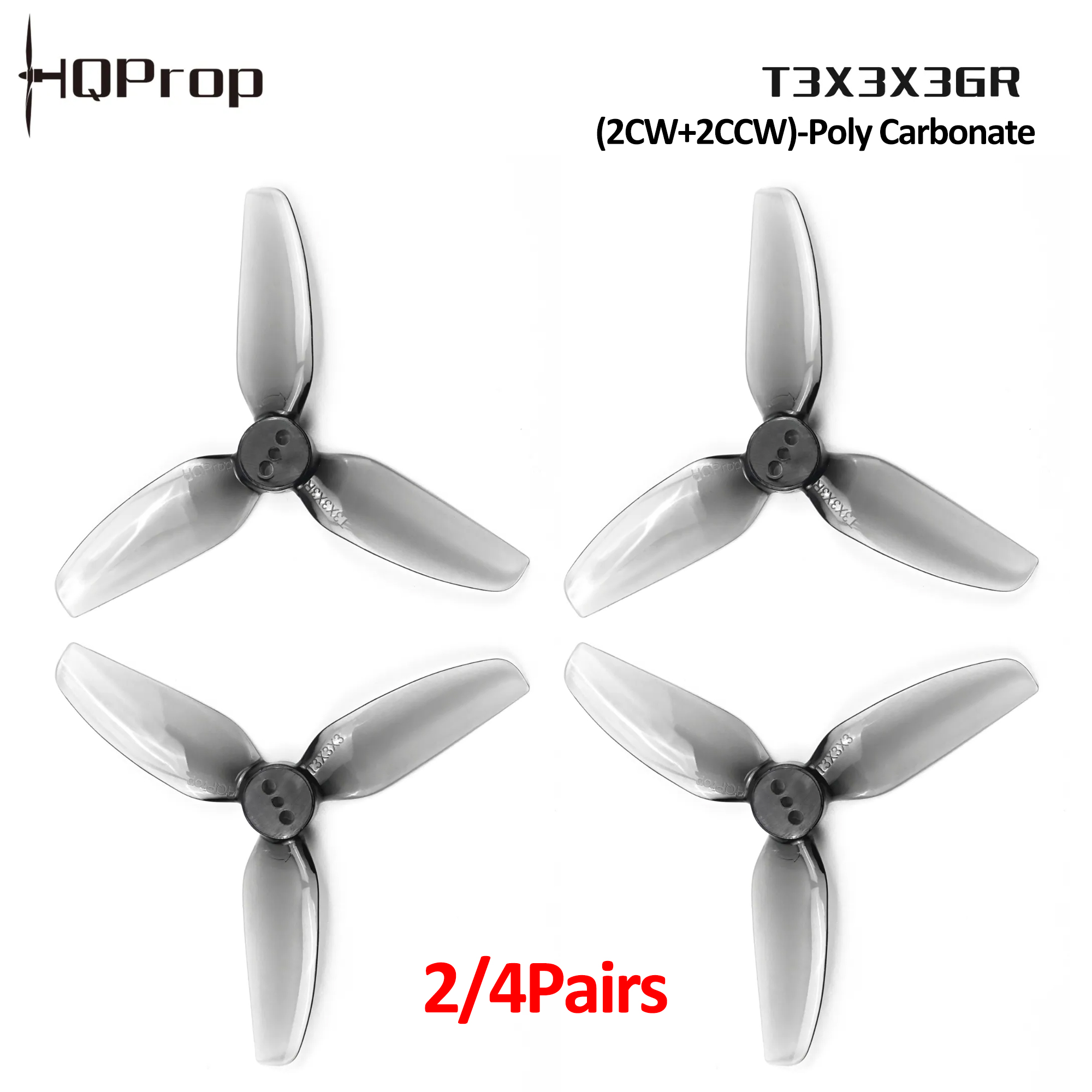 2/4 Pairs HQProp T3X3X3GR Prop - Drone Racing Motor 评论和价格